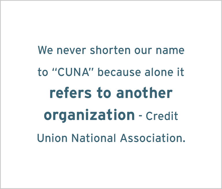 Image with the words: Don’t confuse cuda Mutual Group with cuda – we are separate organizations. cuda is the Credit Union National Association, an industry trade association.